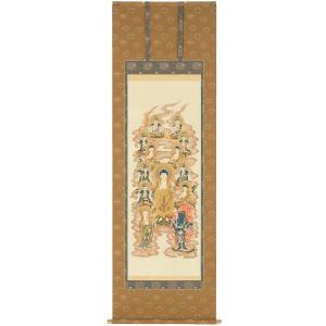 掛け軸 掛軸 庚申 無落款 尺五立 57×185cm 高級桐箱入 全国送料無料