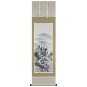 掛け軸専門 掛軸 販売 通販店 水墨山水（安江 春光） 年中掛け 水墨画 山水画 全国送料無料｜wazakkahonpo