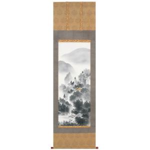 掛け軸専門 掛軸 販売 通販店 彩色山水（小林 翠月） 年中掛け 山水画