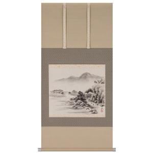 掛け軸専門店 掛軸 通販 水墨山水（奥田 吟水） 年中掛け 山水画 水墨画 全国送料無料｜wazakkahonpo