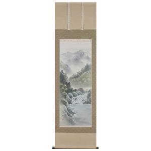 掛け軸専門 掛軸 販売 通販店 彩色山水（後藤 桂月） 年中掛け 山水画 風景画 日本画 全国送料無料｜wazakkahonpo