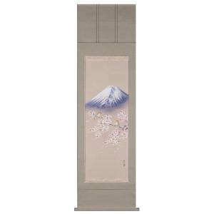 掛け軸 掛軸 川蝉（奥田 吟水） 花鳥画 夏物掛軸 翡翠（カワセミ