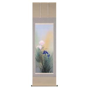 掛け軸 掛軸 川蝉（奥田 吟水） 花鳥画 夏物掛軸 翡翠（カワセミ