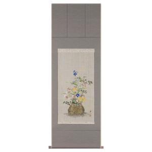 掛け軸専門店 掛軸 通販 四季草花（佐藤 景月） [尺八立] 四季花 年中
