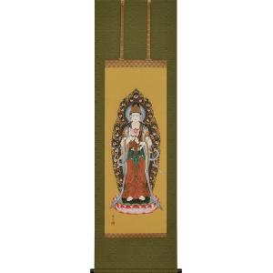 掛け軸 掛軸 庚申 無落款 尺五立 57×185cm 高級桐箱入 全国送料無料