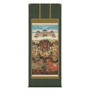 掛け軸 掛軸 二河白道図 大幅複製仏画 87.3×215cm 高級桐箱入 全国送料