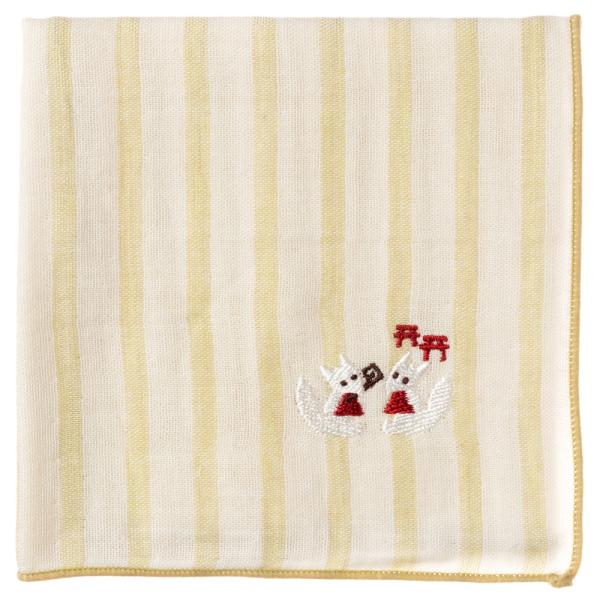 京都ハンカチ　伏見稲荷　ストライプ　スーベニール　にっぽん CHA CHA CHA　Kyoto ha...