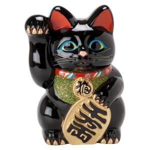 招きねこ 常滑焼 420mm 常滑焼 招き猫 梅月 両手上げ宝当猫 8号 高さ：約25.5cm : 虹八 kohya