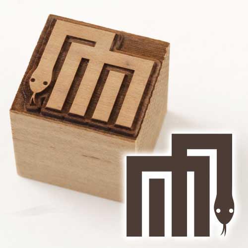 京からかみ　版木スタンプ　源氏香蛇　木版ミニスタンプ　木製・朴　季節のお便り　年賀状　便箋　手紙　京...