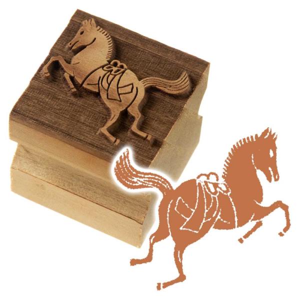 京からかみ　版木スタンプ　不破神馬　2026年干支・午　令和8年　季節のお便り　年賀状　便箋　手紙　...