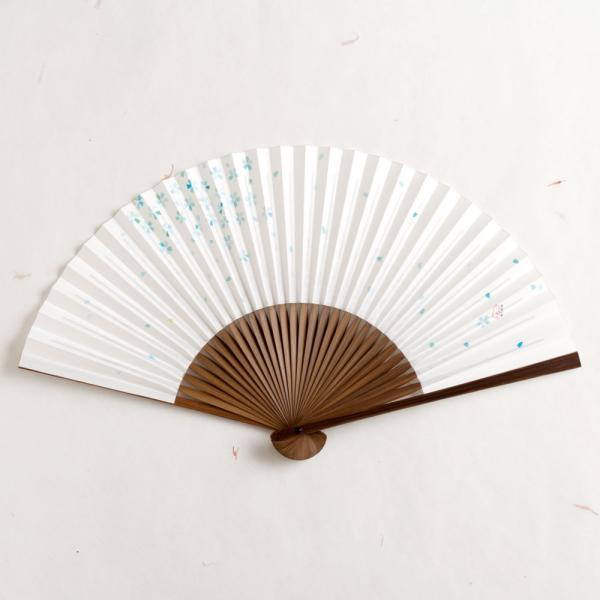 扇子　女房扇　蒼桜吹雪 (SB-016)　和紙の扇子6寸5分　和詩倶楽部　Sensu fan, Wa...