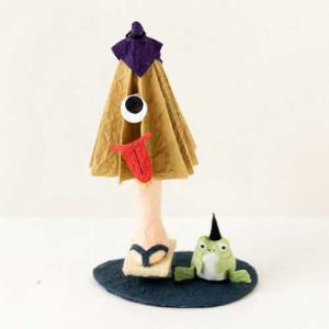 めでたや からかさおばけ 夏の和紙置き飾り Summer Japanese paper figurine