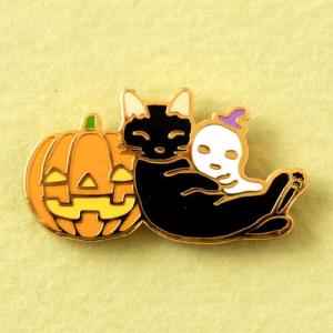 ピンズコレクション　ハロウィン2 (HW-02)　ポタリングキャット　Halloween cat pins, Pottering cat｜wazakkawakei