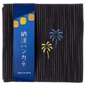 納涼ハンカチ　花火　刺繍入りガーゼハンカチ　スーベニール　Japanese pattern embroidered gauze handkerchief｜wazakkawakei