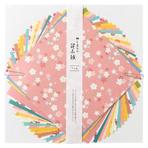 花小紋千代紙　大　24枚入（千代紙12枚＋色和紙12枚）　美濃和紙　Mino-washi