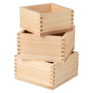 ますや　二升五合セット　ますます繁盛の縁起物　岐阜県大垣市の檜製計量器・酒器　Masu Cubic measure