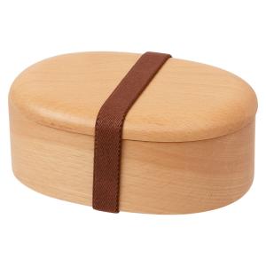 キッズ　くり抜き弁当箱 (MB)　子ども用食器　しっかり頑丈な木の弁当箱　Wooden Bento for children｜wazakkawakei
