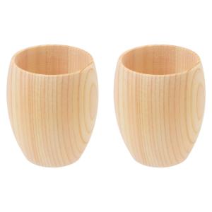 ヒノキ製ぐいのみ2点セット (MB)　木製酒器・お猪口　Cypress sake cup｜wazakkawakei