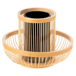 駿河竹千筋細工　竹心坊　伝統工芸品　盆　菓子器　花器　花入　竹細工　箱付　未使用 駿河竹千筋細工 花器 華つぼ 静岡県伝統工芸品 伝統工芸士・大村竹心坊
