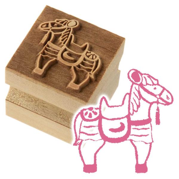 京からかみ　版木スタンプ　伏見馬　2026年干支・午　令和8年　季節のお便り　年賀状　便箋　手紙　木...