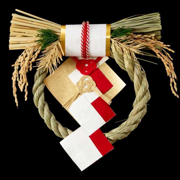 竹治郎　越後魚沼飾り　月鏡（げっきょう）　正月飾り　注連飾り　新潟県南魚沼産稲わら使用　和モダンな玄...