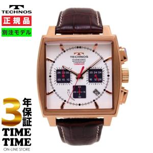 TECHNOS テクノス 腕時計 メンズ ソーラー クロノグラフ ホワイト/ローズゴールド タイムタイム 限定モデル TT9B39PW