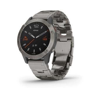 GARMIN ガーミン fenix 6 Sapphire Ti Gray Titanium band 010-02158-83 【安心のメーカー1年保証】心拍数 血中酸素トラッキング Suica対応｜wbc-store-khm