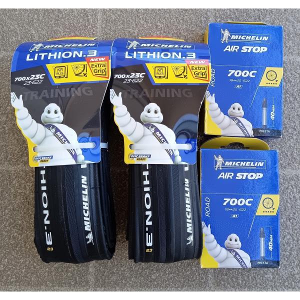 タイヤとチューブ2本セット MICHELIN LITHION 3 ミシュラン リチオン3 700×2...