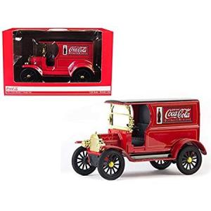 Pack of 2 - 1917 1/24 Diecast Ford Model T Cargo Van Coca-Cola Red with Bla