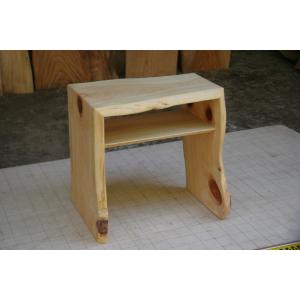 ひのき（桧）、サイドテーブル、ナイトテーブル、一人用ベンチ、一枚板、天然木、無垢材、｜wd-nagahara