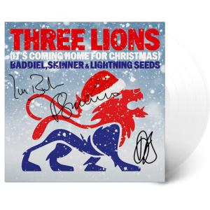 Skinner Baddiel / Lightning Seeds - Three Lions (It's Coming Home For Christmas) - Limited Autographed White Colored Vin レコード (7inchシングル)