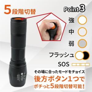 懐中電灯 LED 強力 軍用 最強 ledライ...の詳細画像5