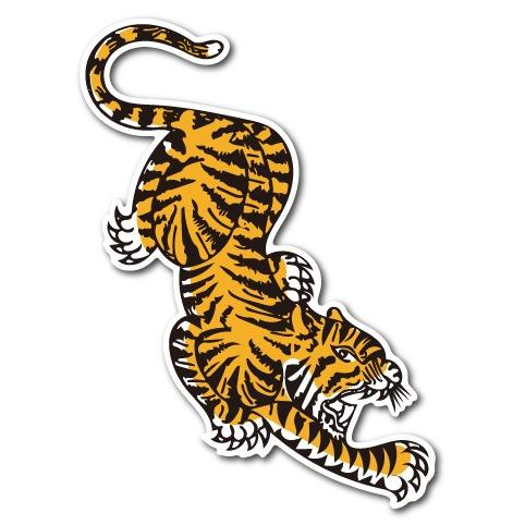 バイカーステッカー BIKER STICKER バイク ハーレー ヘルメット 虎 RIGHT タイガ...