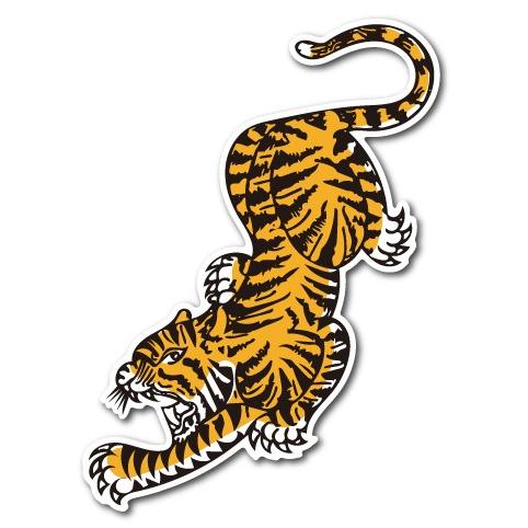 バイカーステッカー BIKER STICKER バイク ハーレー ヘルメット 虎 LEFT タイガー...