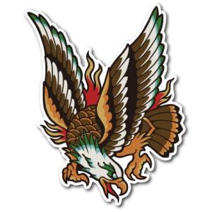 バイカーステッカー BIKER STICKER バイク ハーレー ヘルメット 鷹 EAGLE RIG...