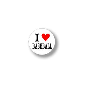 缶バッジ CBIL021 I LOVE BASEBALL ベースボール