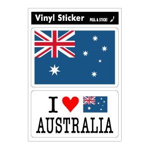 国旗ステッカー オーストラリア AUSTRALIA 2枚セット FIL12 トラベル ステッカー 旅行 グッズ｜we-love-sticker