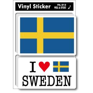 国旗ステッカー スウェーデン SWEDEN 2枚セット FIL13 トラベル ステッカー 旅行 グッズ｜we-love-sticker