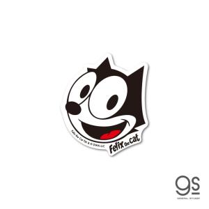 FELIX ダイカットミニステッカー FACE 白 ユニバーサル キャラクターステッカー 黒猫 Cat フィリックス・ザ・キャット イラスト gs 公式グッズ FLX-006｜ゼネラルステッカー