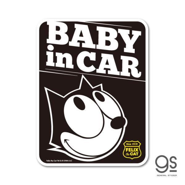 FELIX 車用ステッカー BABY in CAR ユニバーサル キャラクターステッカー 黒猫 Ca...