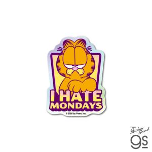 ガーフィールド ホログラムミニステッカー I HATE MONDAYS アニメ アメリカ 猫 Garfield スマホ 人気 キャラクター gs 公式グッズ GF051