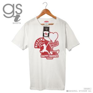 ネット限定商品 ハレイワハッピーマーケット Tシャツ ロゴ レッド GST012 おしゃれ ハワイ ノースショア gs グッズ
