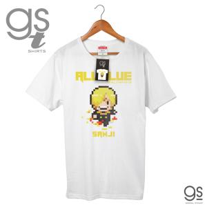 ピクセルワンピースTシャツ サンジ ALL BLUE M L XLの3サイズ メンズ ONE PIECE ドット絵 アニメ GST049 gs 公式グッズ