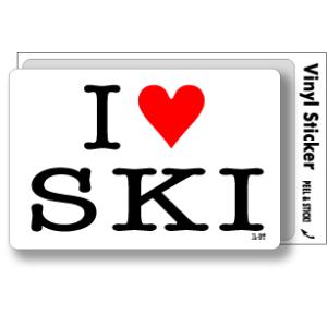 アイラブステッカー ILBT038 I love SKI スキー