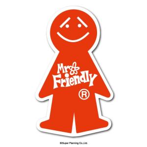 Mr.Friendly ミニステッカー 赤 レッド ミスターフレンドリー ステッカー LCS977 キャラクター グッズ｜we-love-sticker