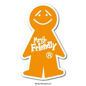 Mr.Friendly ミニステッカー 橙 オレンジ ミスターフレンドリー ステッカー LCS978 キャラクター グッズ｜we-love-sticker