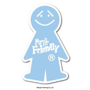 Mr.Friendly ミニステッカー 水色 ライトブルー ミスターフレンドリー ステッカー LCS983 キャラクター グッズ｜we-love-sticker
