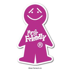 Mr.Friendly ミニステッカー 紫 パープル ミスターフレンドリー ステッカー LCS984 キャラクター グッズ｜we-love-sticker