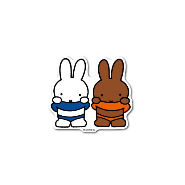 miffy ミッフィー&amp;メラニー キャラクターステッカー 絵本 イラスト かわいい こども ダイカッ...