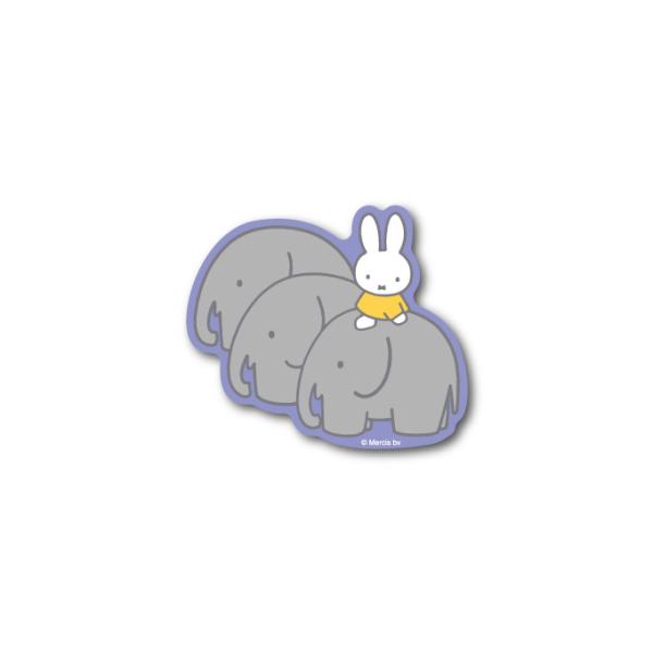 miffy ダイカットビニールミニステッカー ミッフィーとゾウ キャラクターステッカー 絵本 イラス...
